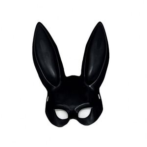 Máscara de Carnaval de Plástico Blanca y Negra para Halloween, Disfraz de Conejita con Decoración para Fiesta - Product Image 6