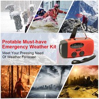 Tragbares Solar-Notfallradio 2000mAh Handkurbel-FM-Wetterempfänger mit Taschenlampe und Powerbank