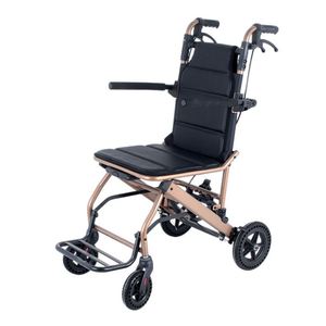 Fauteuil roulant pliable léger en alliage d'aluminium pour personnes âgées, chariot de voyage portable pour utilisation en avion avec design antidérapant - Product Image 1