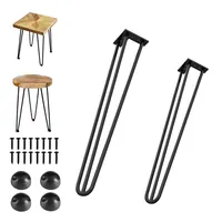 헤비 듀티 머리핀 커피 테이블 다리 4pcs DIY 블랙 머리핀 다리 스틸 라운드 테이블 가구 금속 크롬 머리핀 다리