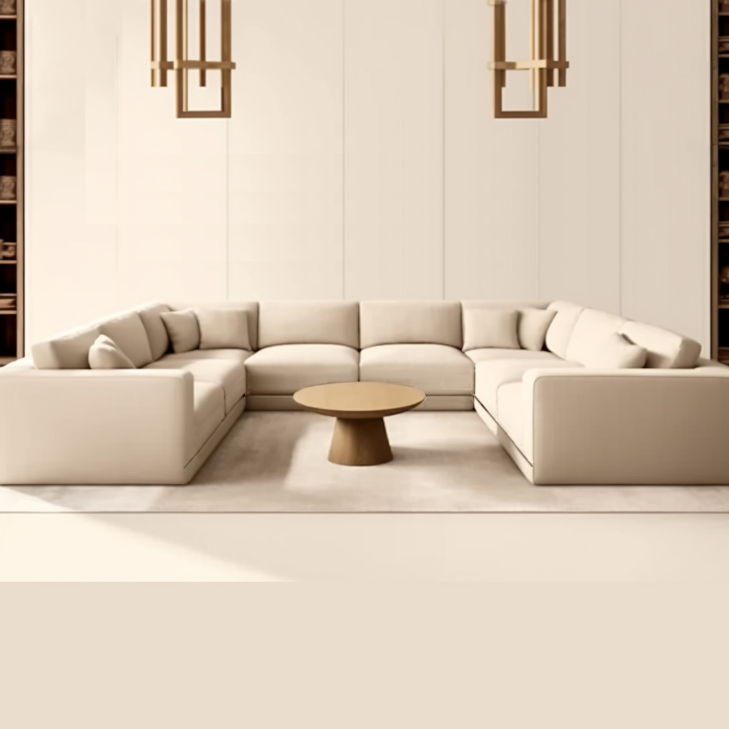 Italian Luxury U-shaped Corner Sofa Set Furniture Living Room High Quality Home Sofa