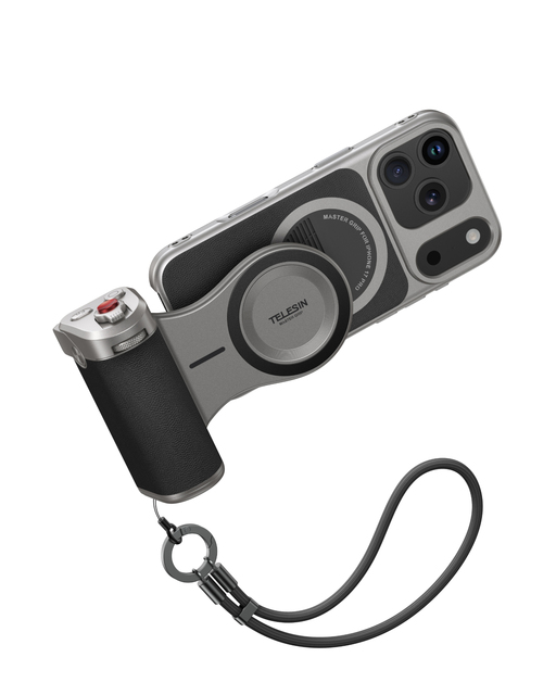 TELESIN Waterproof Magnetic Remote Shutter & Handheld Mount for 17 Pro Max ABS Phone Camera Grip Photography Accessory