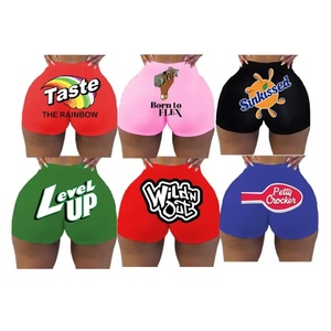 Shorts chauds pour femmes avec imprimé lettres, style streetwear européen et américain, décontractés, pour le fitness, pantalon de yoga léger et à séchage rapide - Product Image 4