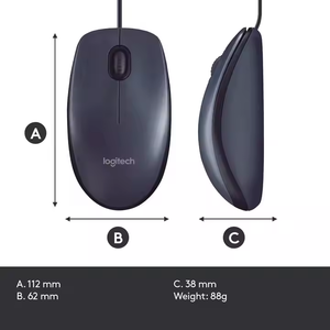 Souris de bureau filaire Logitech <span class=keywords><strong>M100r</strong></span> originale, 1000 DPI, souris optique pour ordinateur, souris filaire USB pleine taille, vente en gros - Product Image 3