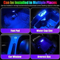 Nouvelle lumière ambiante LED sans fil magnétique HPX pour l'intérieur de la voiture avec charge USB 12V pour les plafonds de camion et l'éclairage du coffre de voiture