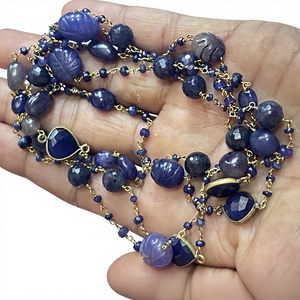 Bohemian Ethiopian <b>Opal</b> Beaded <b>Necklace</b> Gold Plated 925 Silver Unisex Everyday Wear Star Shape Bezels Vintage Wedding Chains - Product Image 1