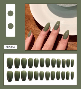 Prix d'usine Conception personnalisée Long Coffin Press on Nails Ballerine moyenne Faux <span class=keywords><strong>ongles</strong></span> <span class=keywords><strong>Vert</strong></span> <span class=keywords><strong>olive</strong></span> Faux <span class=keywords><strong>ongles</strong></span> de luxe Fournisseurs - Product Image 2