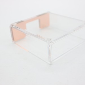 Thanh Lịch Rõ Ràng <span class=keywords><strong>Acrylic</strong></span> Lucite Rose Gold Trang Trí Memo Pad Chủ Tự Dính Bàn Lưu Ý Tổ Chức Văn Phòng Phụ Kiện Cho Nộp Hồ Sơ - Product Image 4