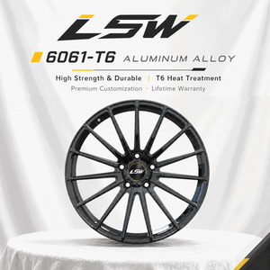 LS8010 LSW Gloss Black Multi <b>Spoke</b> Alloy <b>Wheel</b> One Piece Cast For Passenger Car Retrofit Upgrade - Product Image 4