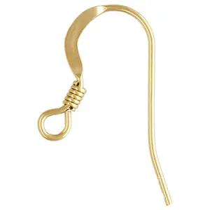 Earring Findings Wholesale 18k Gold Plated Diy Earring Hooks Round Stainless Steel Earring Hooks For Jewellery Making