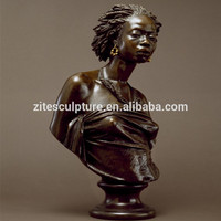 Statue de fille africaine noire en bronze, design populaire et célèbre