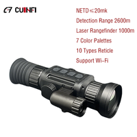 Monoculaire thermique 384x288/640x512 avec télémètre laser 25mm 35mm 50mm 1000m, viseur de chasse thermique, enregistrement vidéo, PIP, WiFi 4x