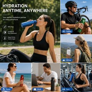 Custom Logo 600ml Aluminum Water Bottle <b>Reusable</b> Metal Sports Bottle <b>with</b> Leakproof <b>Lid</b> for Gym Hiking and Outdoor Activities - Product Image 2