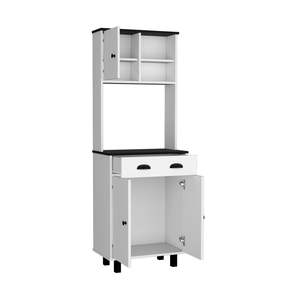 Naomi <b>Kitchen</b> White/Black <b>Kitchen</b> <b>Pantry</b> Cabinets - Product Image 6