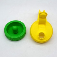 Tapa abatible de tarro de cristal de 86mm de boca ancha sin BPA, tapa de pico fácil de verter con asa para café frío, té helado