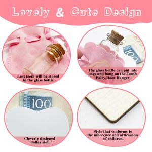 3 Pcs Thân Thiện Với Môi Khắc Bằng Gỗ Răng Cổ Tích Cửa Móc Áo Giữ Răng Cho Trẻ em 'Đầu Tiên Bị Mất Răng - Product Image 4