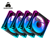 Kipas Casing PC AntarcChill 120mm Desain Cermin Tak Terbatas di Sisi Tengah, Aliran Udara Tinggi, Kebisingan Rendah, Kipas Pendingin ARGB