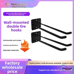 Black Iron <b>Hardware</b> accessories Rod Wall Mount Bracket Set with Screws for Home Installation <b>Hardware</b> Accessories - Product Image 4
