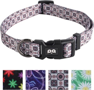Luxury Custom Polyester Small <strong>Dog</strong> <strong>Collar</strong> with Animal Pattern Elegant Rose Gold Buckle Breakaway Anti-Choke Design Sash <strong>Bell</strong> - Product Image 1
