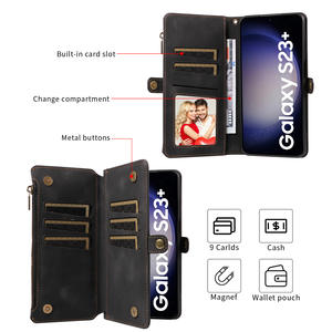 กระเป๋าหนังมีซิปแม่เหล็กกระเป๋าสตางค์เคสโทรศัพท์มือถือสำหรับซัมซุง S23 + S23อัลตร้า S23 - Product Image 4
