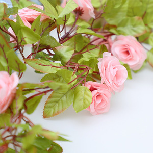 Guirlandes de roses artificielles Xinchengzhi, 24 têtes de fleurs en soie pour la décoration de balcon et de tuyaux - Product Image 3