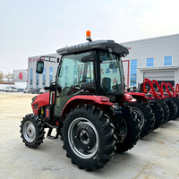 Tracteur agricole compact diesel 50 CV 4x4 avec équipement de travail du sol arrière pour la préparation du sol, la culture et le labour