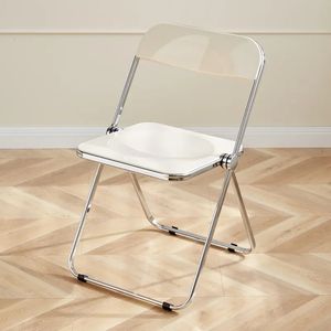Luxury Nordic Cheap Foldable <b>Folding</b> Restaurant <b>Chair</b> Acrylic Plastic Metal Dining Room <b>Chairs</b> - Product Image 5