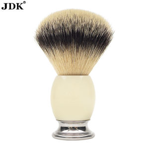 Kit de rasage de cheveux de <span class=keywords><strong>blaireau</strong></span> lourd de haute qualité pour hommes brosse faciale cheveux synthétiques brosses de rasage fibres de Nylon brosse en métal - Product Image 2