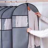 Housse anti-poussière translucide pour vêtements, cintre imperméable, avec rangement de garde-robe anti-poussière en tissu PEVA