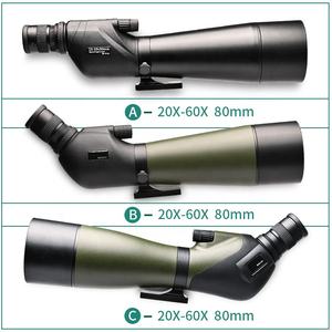 80mm FMC 녹색 코팅 줌 무색 굴절 망원경 질소 채워진 스트레이트 스포팅 범위 20-60x80 삼각대 - Product Image 2
