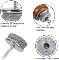 32 patins de protection en feutre de 28 mm pour meubles, avec vis, pour pieds de chaise, protège-planchers, patins en feutre à visser