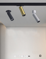 Spot LED moderne en aluminium texturé vertical, alimenté par courant alternatif, élégant et réglable, pour salon et bureau