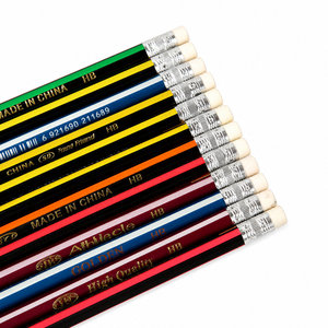 Paquete de 12 Lápices de Madera HB Estándar con Goma de Borrar, Escritura Suave, para la Escuela, Oficina, <span class=keywords><strong>Dibujo</strong></span>, Estudiantes, Papelería - Product Image 3