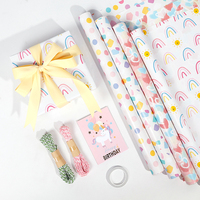 Papier d'emballage de luxe personnalisé pour cadeaux de Noël et d'anniversaire, en rouleau, en papier couché silicone vierge 80g, de haute qualité, pour la vente en gros