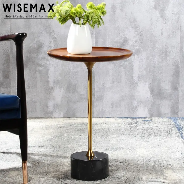 MUEBLES WISEMAX, muebles modernos para el hogar, mesa auxiliar redonda de madera de Fresno Natural, sofá con patas de Metal, mesa auxiliar, mesa de centro para sala de estar