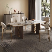 Chaise de salle à manger en cuir avec structure métallique, design moderne et simple, style italien, luxe léger, mobilier haut de gamme pour la maison et les restaurants
