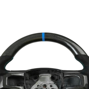 Volante de Fibra de Carbono Forjado Azul Personalizado para <span class=keywords><strong>Ford</strong></span> <span class=keywords><strong>F</strong></span>-<span class=keywords><strong>150</strong></span> Raptor <span class=keywords><strong>Shelby</strong></span> XL XLT 2021-2025 con Empuñadura de Cuero Perforado - Product Image 4