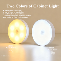 Lampe de nuit LED intelligente moderne avec capteur de mouvement infrarouge, lumière blanche chaude, fonctionne sur piles, lumière d'escalier