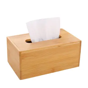 Wholesale customize bamboo tissue box household wooden storage tissue boxes