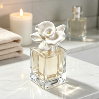 Diffuseur d'huiles essentielles parfumées en plâtre céramique fait main, motif orchidée, 150 ml – Parfum d'ambiance de luxe pour la maison