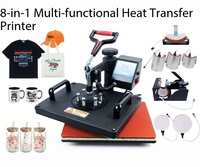 Nouvelle presse à chaud numérique 8-en-1 multifonction pour tasses, t-shirts, sublimation, chaussures, casquettes et plaques – Imprimante de transfert