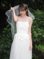 Voile court blanc à deux couches avec bordure en dentelle, style forêt, détail ruban, fil moelleux, 100% polyester, accessoire de cheveux de mariée, 60-80cm