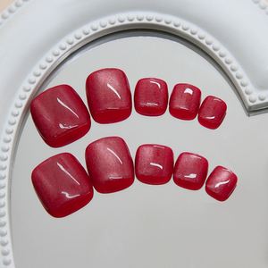 <span class=keywords><strong>Uñas</strong></span> postizas de presión con diseño ojo de gato, color uva sólida y ciruela congelada, estilo dulce y elegante para chica, con punta desmontable. - Product Image 4