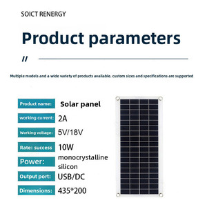 แผงโซลาร์เซลล์แบบโมโนคริสตัลไลน์ขายส่ง 18v 10w แบบพกพา เหมาะสำหรับ - Product Image 3