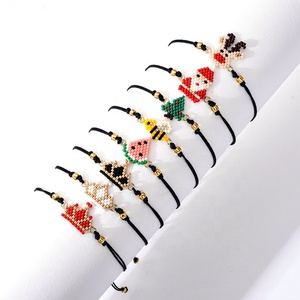 Moyamiya venta al por mayor pulseras de cuentas para niños Miyuki sirena y sandía corona frutas animales encanto pulseras estilo lindo regalos - Product Image 3