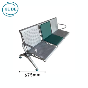 مقعد استقبال مريح من المعدن والفولاذ المقاوم للصدأ، كرسي انتظار للمطارات بثلاثة مقاعد، كرسي انتظار للمستشفيات والمطارات - Product Image 4