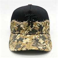 Casquette de baseball élégante à 5 panneaux, visière incurvée, design bicolore, impression numérique, doublure en satin, broderie, pour l'extérieur