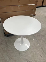 Table de salle à manger moderne en bois de style tulipe avec base sur piédestal vintage, table ronde avec chaises