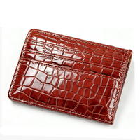Porte-cartes d'identité en cuir PU brillant effet crocodile de haute qualité, portefeuille fin pour cartes de crédit, étui multi-emplacements pour cartes de visite, cadeaux pour hommes