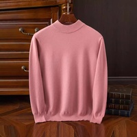 Pull-over décontracté en maille à col semi-montant pour homme, nouvelle collection automne/hiver 2025, couleur unie, manches longues, coupe ample, pour le commerce transfrontalier